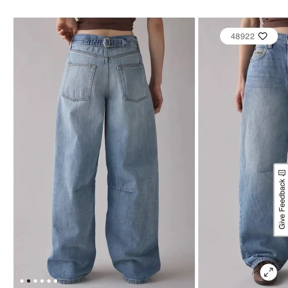 Urban outfitters BDG | Logan Buckle Baggy Barrel Jeans. 33W - Picture 2 of 10